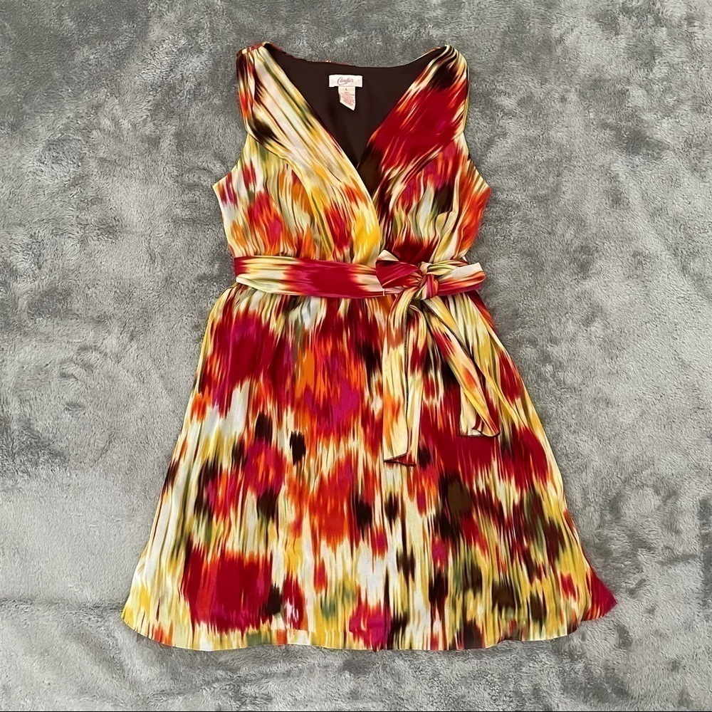 Candie’s Sleeveless Fit & Flare Dress Multi-Color Geometric Print Size Large